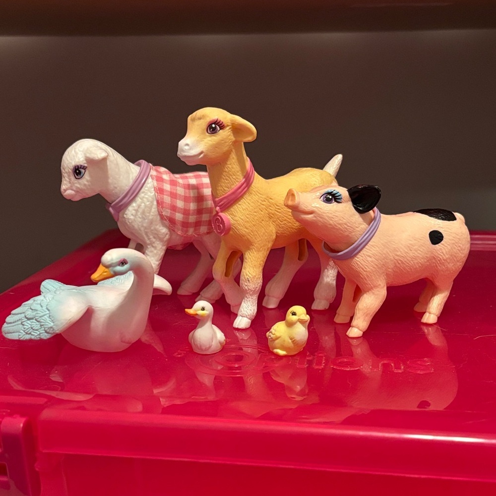 Barbie vintage animal set lamb goat pig swan